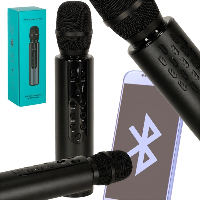 Draadloze karaokemicrofoon met Bluetooth en luidspreker voor kinderen – zwart