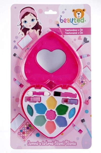 Kinderset make-up Beauted hartvormig palet met spiegeltje