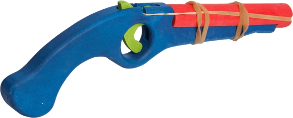 Houten blauwe FAUNA-geweer voor rubberen munitie