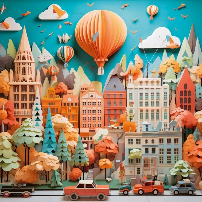 Vierkante puzzel Paper-Like: Stadslandschap 1000 stukjes