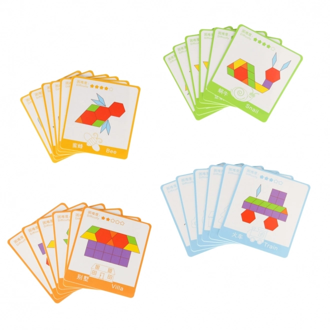 Houten montessori mozaïek - 155 onderdelen