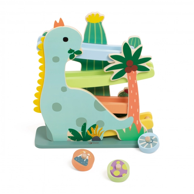 Klassieke houten dinosaurusbaan