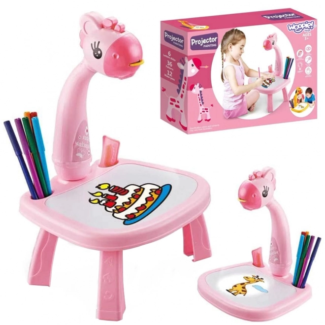 Roze Giraf Tekenbord Projector met Stiften