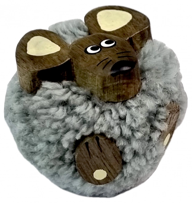 Dvĕdĕti Houten Magneet Groot Pompom Muis