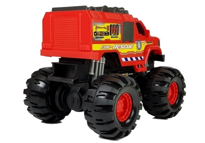 Monster Auto Brandweerauto Grote Wielen 1:8 40 cm x 30 cm x 35 cm