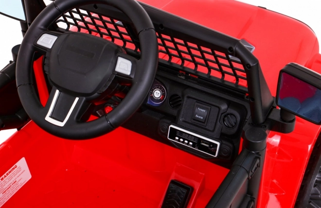 Accu-aangedreven Jeep Dark Night voor kinderen + langzame start + EVA + LED audio – Rood