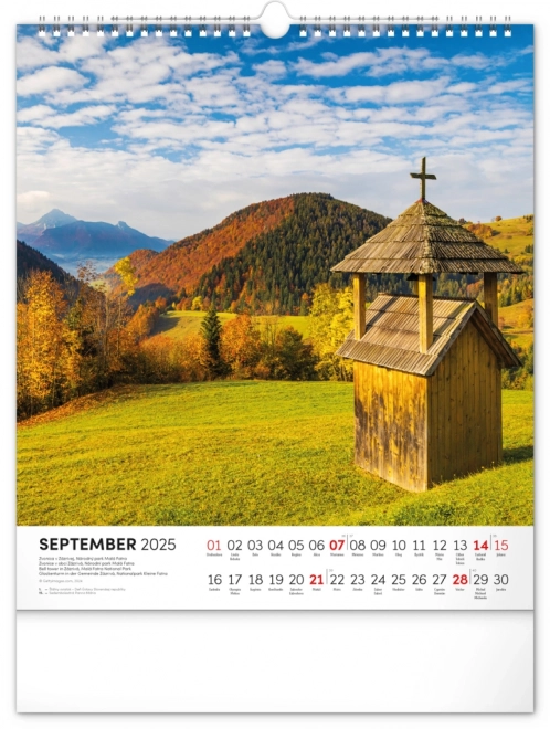 NOTIQUE Muurkalender Prachtig Slowakije 2025, 30 x 34 cm