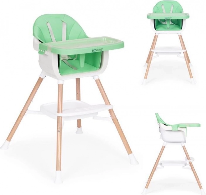Kinder eetstoel 2-in-1 groen ECOTOYS
