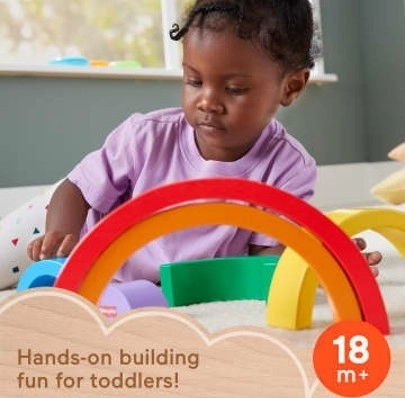 Fisher-Price houten stapelbare regenboog voor kinderen