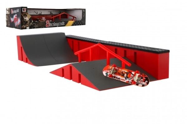 Skatepark met vinger-skateboard met schroef