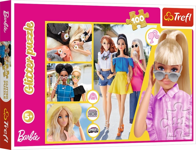 Puzzel 100 stukjes Glitter Brokaat Barbie