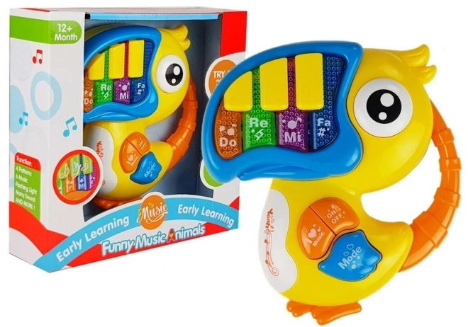 Kinder muziek piano Vogeltje geel