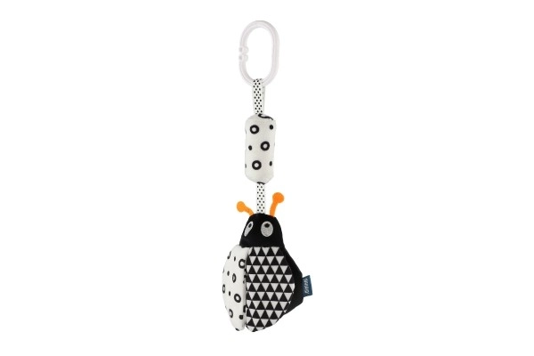 Dierlijk rammelaartje/hanger voor wieg/kinderwagen pluche 30 cm zwart-wit