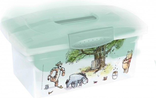 Reisbox met vak voor speelgoed, medicijnen, cosmetica "Winnie", Scandinavisch groen