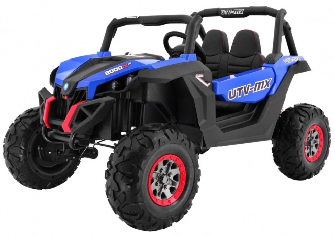 Buggy SuperStar pro kinderen Blauw + MP4 + aandrijving 4x4 + afstandsbediening + kofferbak + LED + deurslot