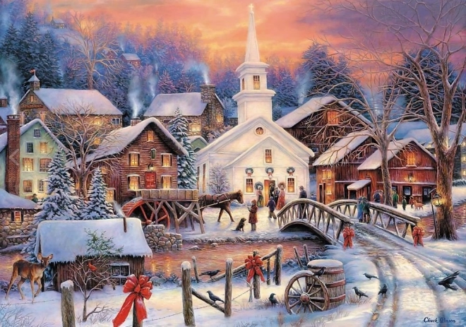 Puzzel 1000 stukjes Witte Kerst