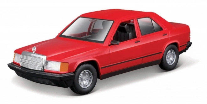 Metalen model Mercedes Benz 190E 1987 1/24 rood