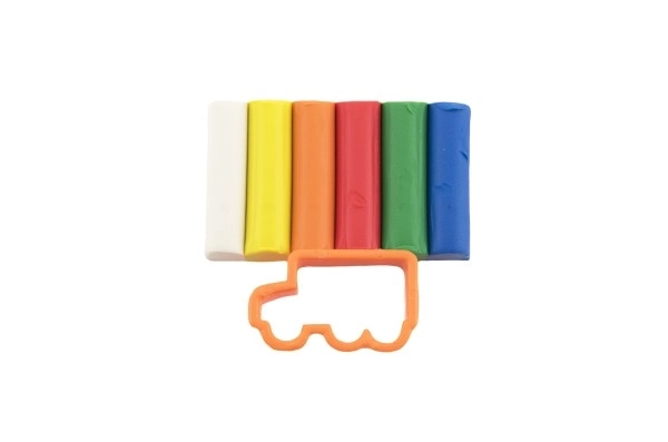Modelleerklei/Plasticine NARA 50g 6 stuks met vorm 4 soorten op kaart 9,5x14cm