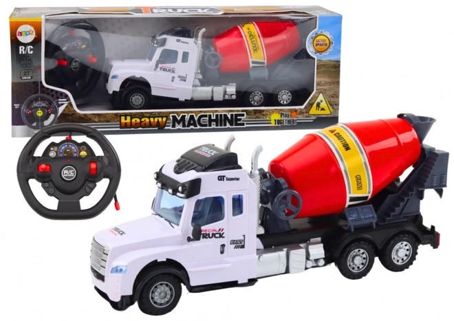 RC op afstand bestuurbare betonmixer met licht- en geluideffecten