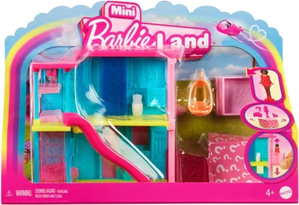 Mini Barbie Land poppenhuis met pop en huisdier