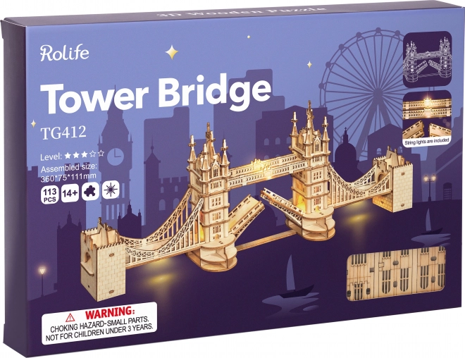 RoboTime houten 3D puzzel brug Tower Bridge verlicht