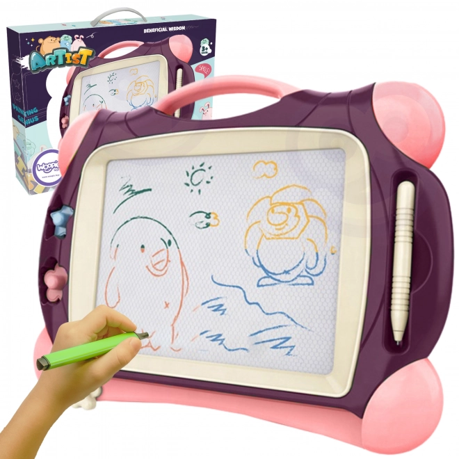 Woopie Magische Wisbare Tekenbord in Kleur met 2 Stempels Paars