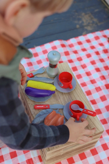 Kindergrill met lichten en geluiden op batterijen