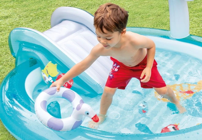 Opblaasbaar kinderzwembad met glijbaan INTEX