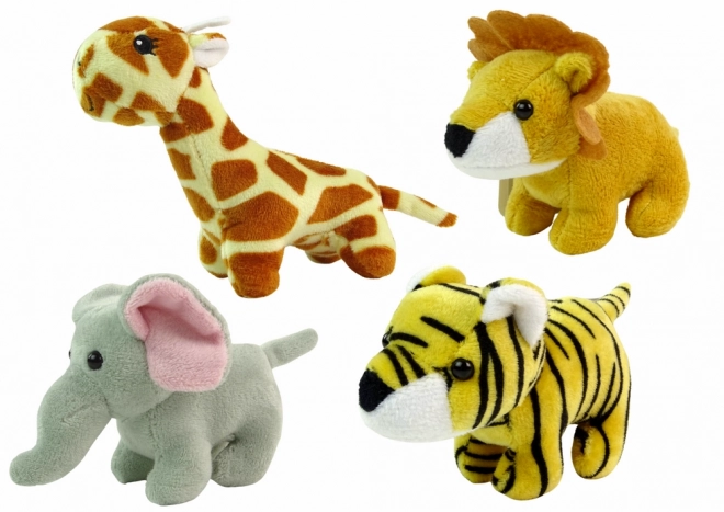 Mini pluche dieren Safari, 4 modellen