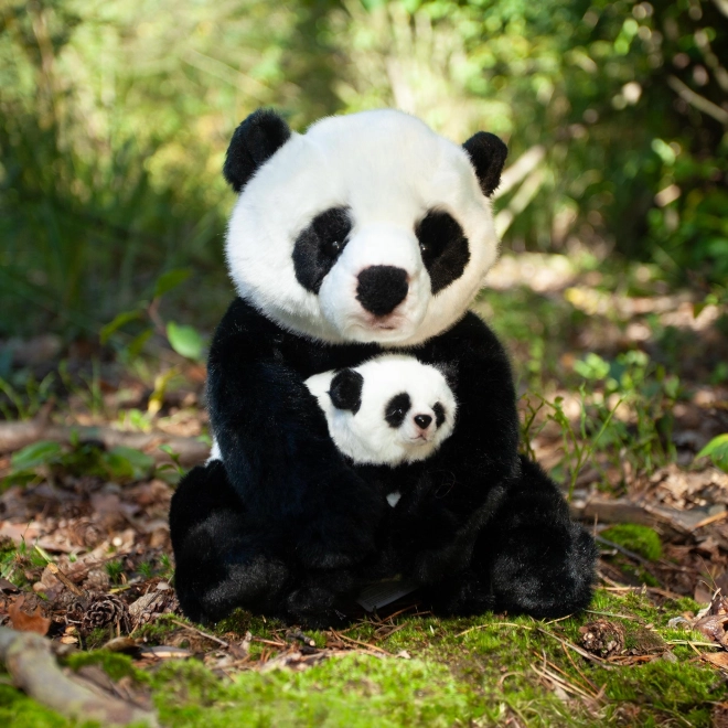 Rappa Pluchen panda met jong 27 cm ECO-FRIENDLY