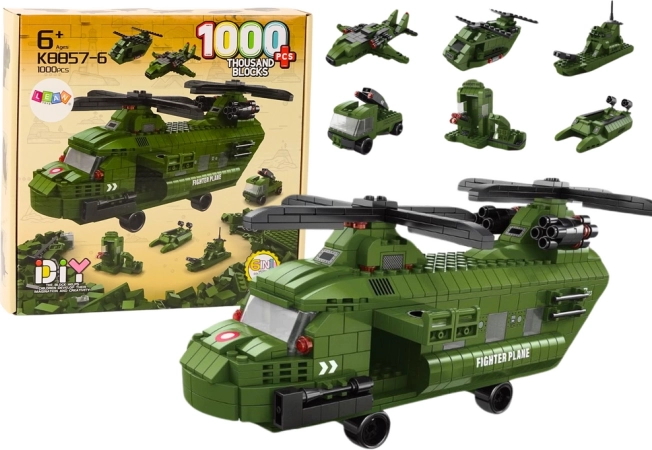 Militaire groene helikopter bouwset 1000 stuks