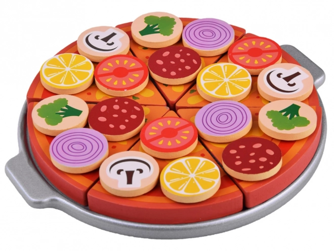 Houten pizza om te snijden met accessoires