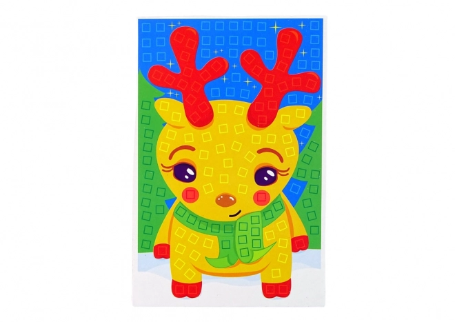 Doe-het-zelf Kleurmozaïek Kerststicker Rendier Set