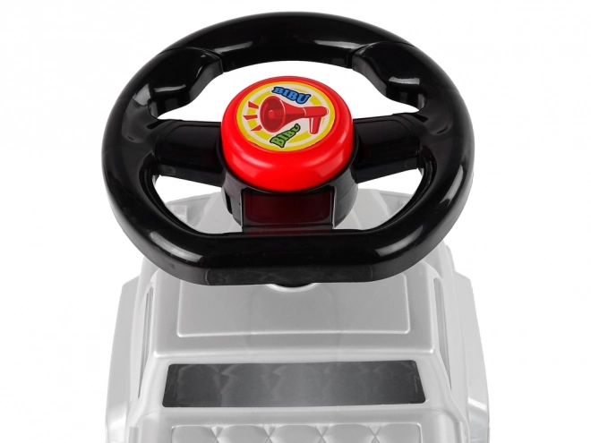Kinder loopauto QX-5500 zilver met claxon en rugleuning