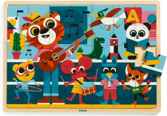 Houten puzzel Vrolijke band 35 stukjes
