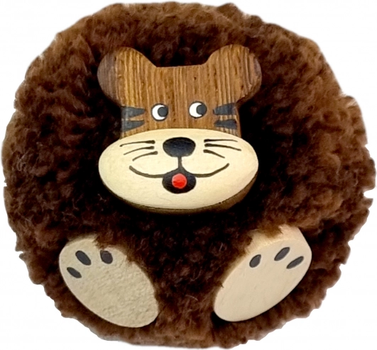 2Kids Toys Houten magneet Tijger met pompon
