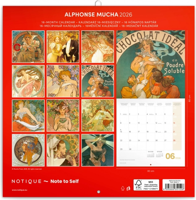 Notitiekalender Alfons Mucha 2026