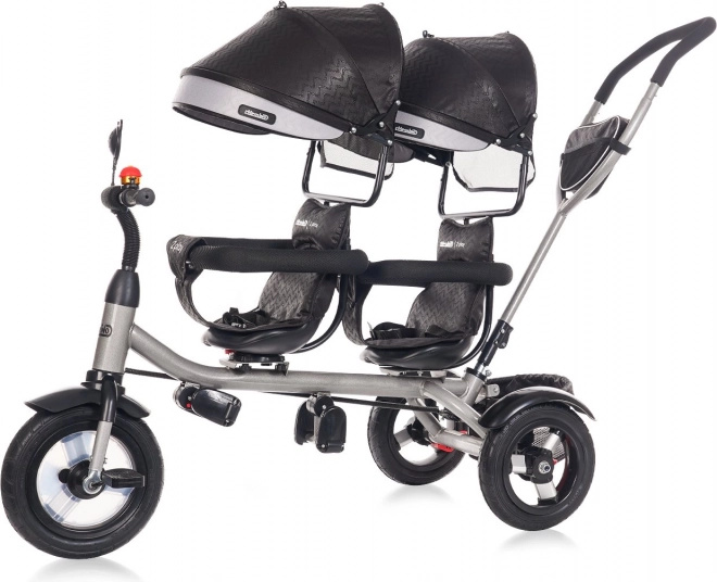 CHIPOLINO Driewieler voor tweelingen 2Play Obsidian – silver