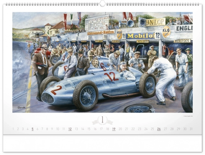 NOTIQUE Muurkalender Oldtimers – Václav Zapadlík 2025, 64 x 42 cm
