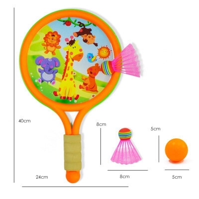 Kinderbadmintonrackets Dinosaurussen Oranje groen