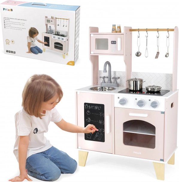 houten kinderkeukentje met LED en geluiden + accessoires VIGA PolarB