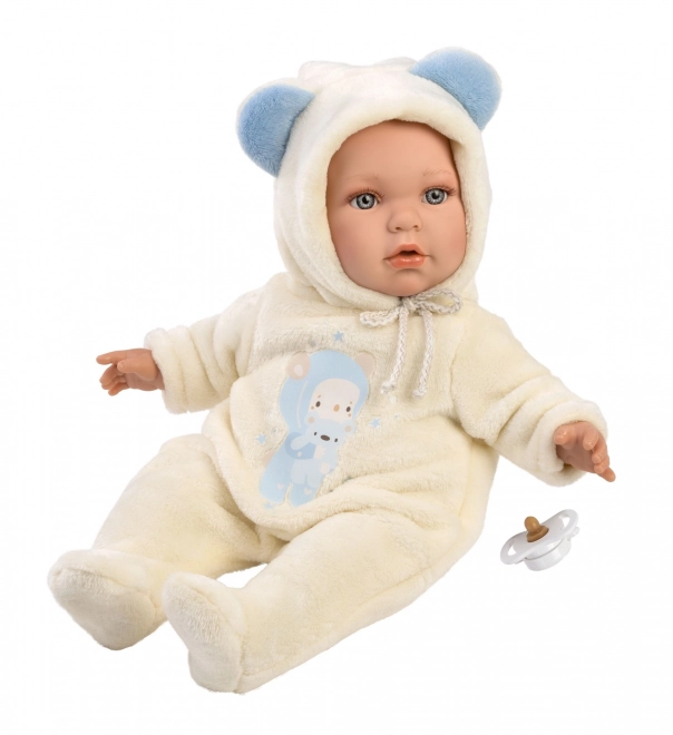 Llorens 14207 BABY ENZO - realistische pop baby met een zacht stoffen lichaam - 42 cm