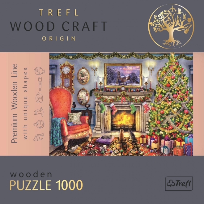 Houten tweezijdige puzzel TrefL Bij de haard 1000 stukjes
