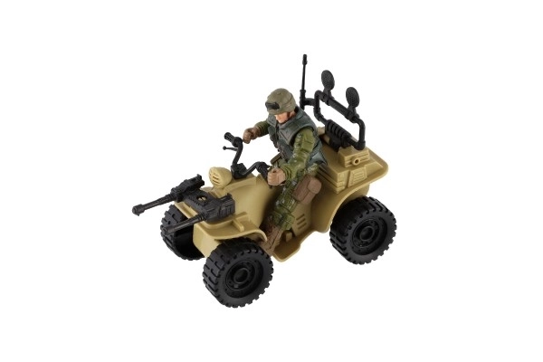 Quad met soldaat in vrije gang