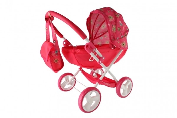 Poppenwagen diepe stoffen 58x35x60cm in doos 34x56x8,5cm