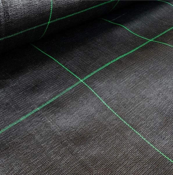 zwarte agrotextiel 160 cm x 50 m UV 90g met ankers