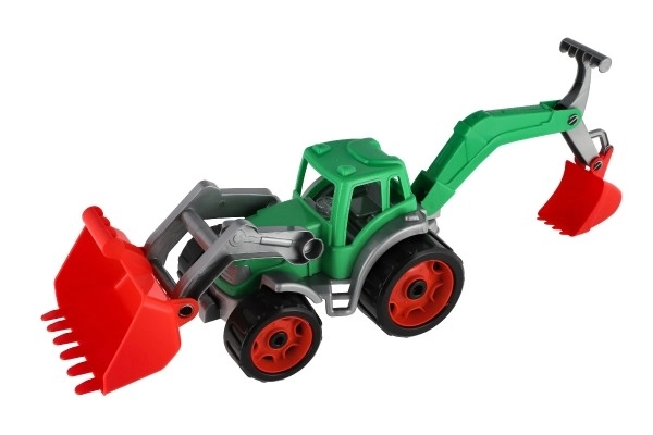 Tractor met lepel en graafmachine
