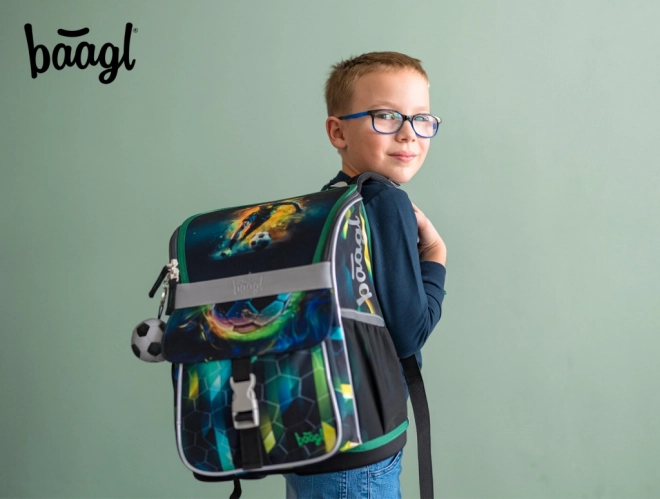 BAAGL schoolset Zippy voetbalspeler – schooltas, etui en gymsack