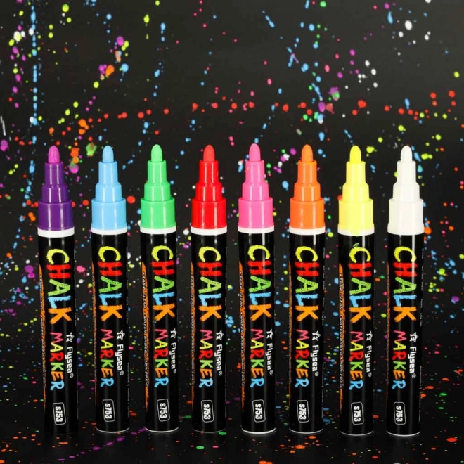 Set krijtmarkers voor borden en glas - 8 kleuren