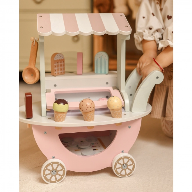 Houten wagen met ijs WOOPIE Green